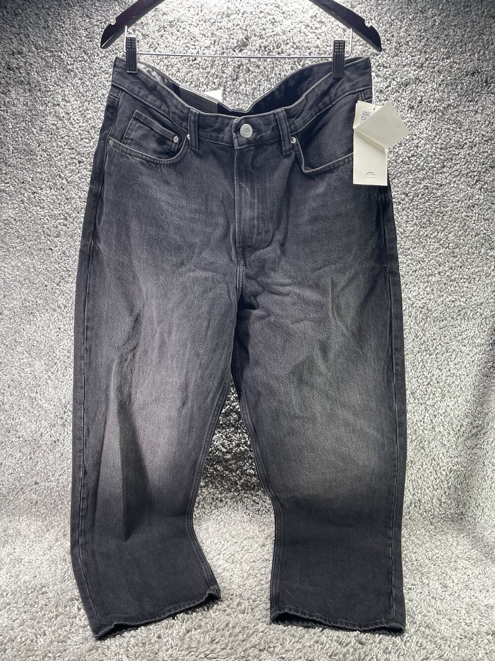 Men’s H&M Loose Fit Jeans Black Size 33x32 Loose Thigh And Knee New With Tags